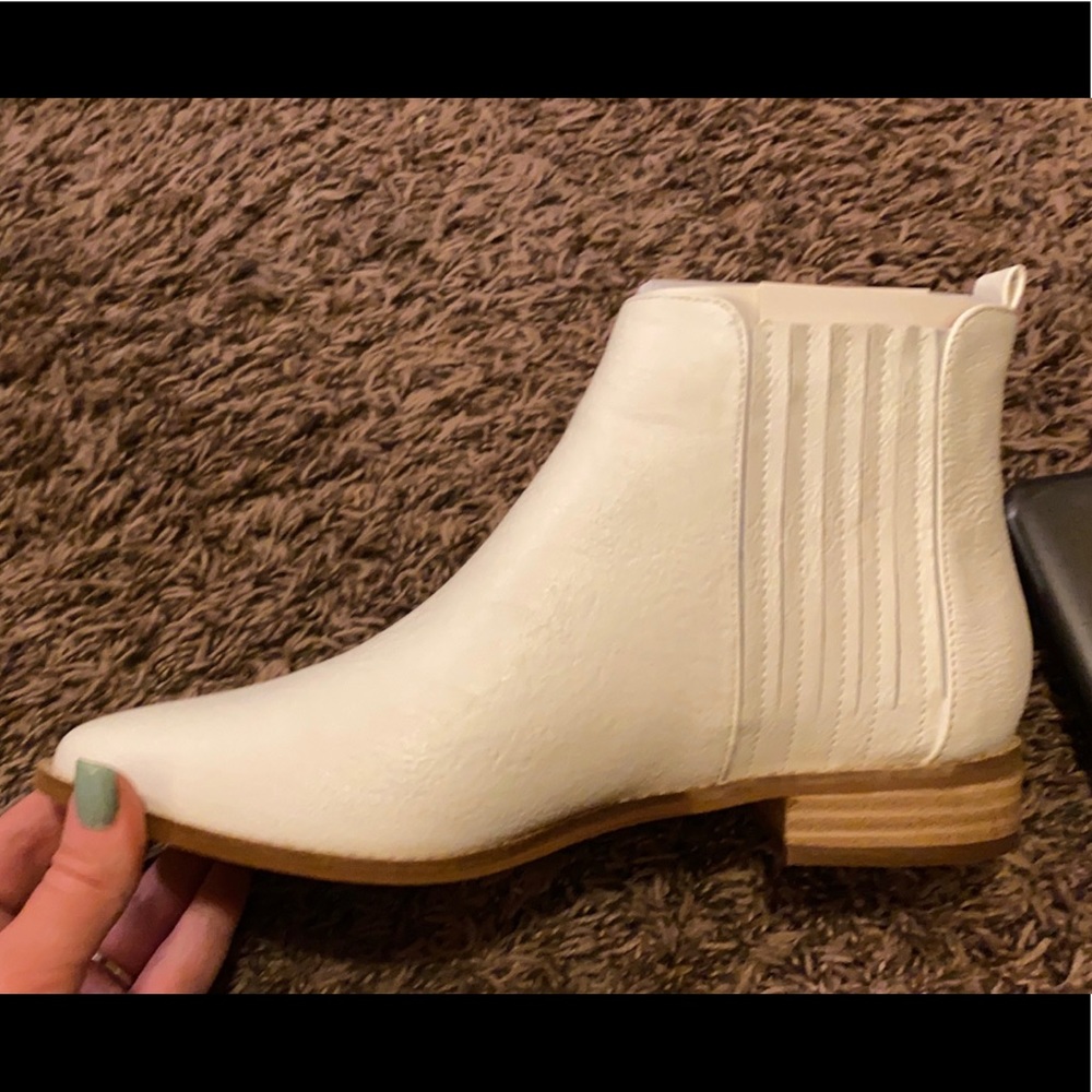 Brand new in box white booties